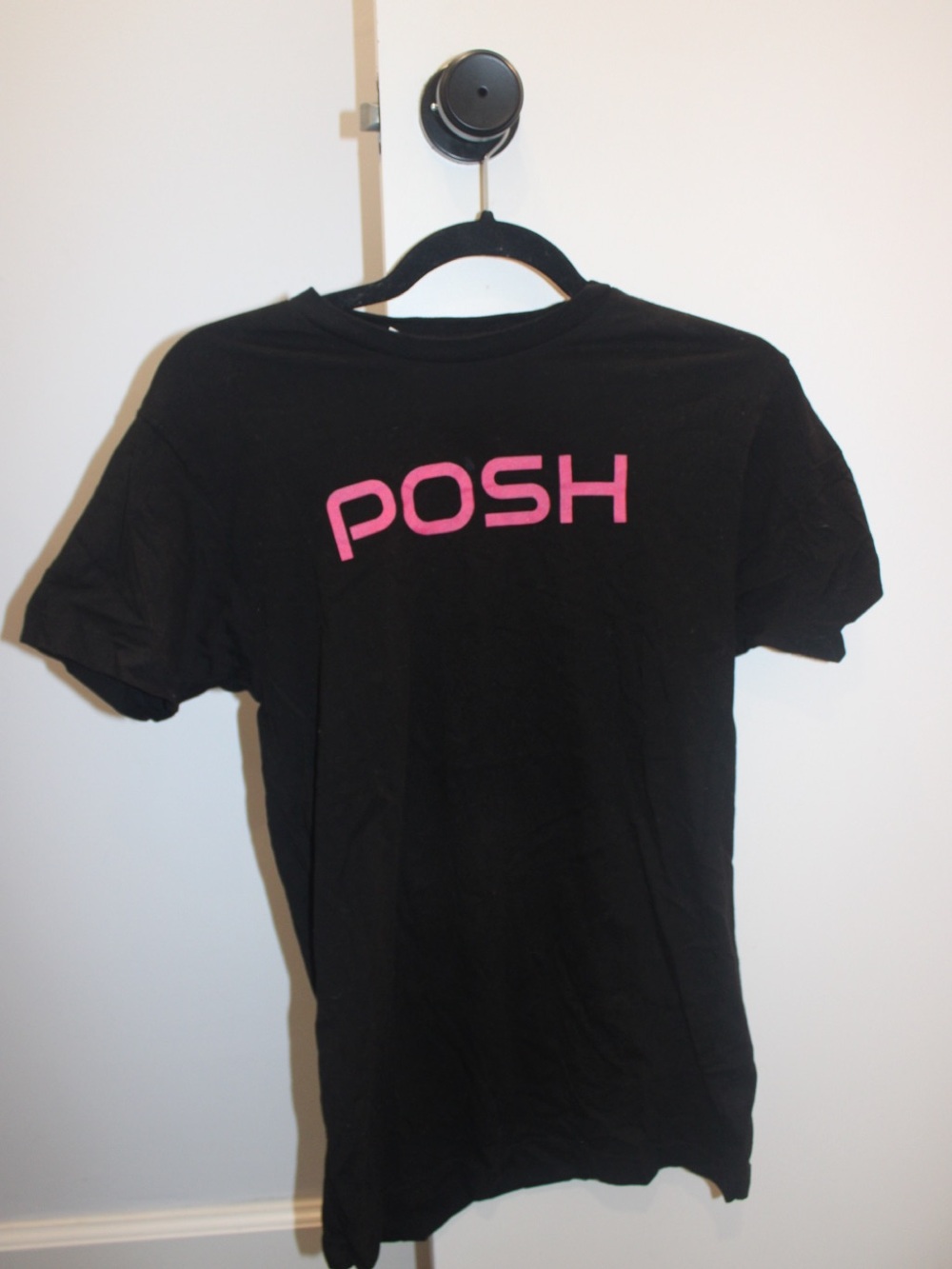 The Posh Porch Pumpkins Logo Graphic T-Shirt - Black & Pink - Size S